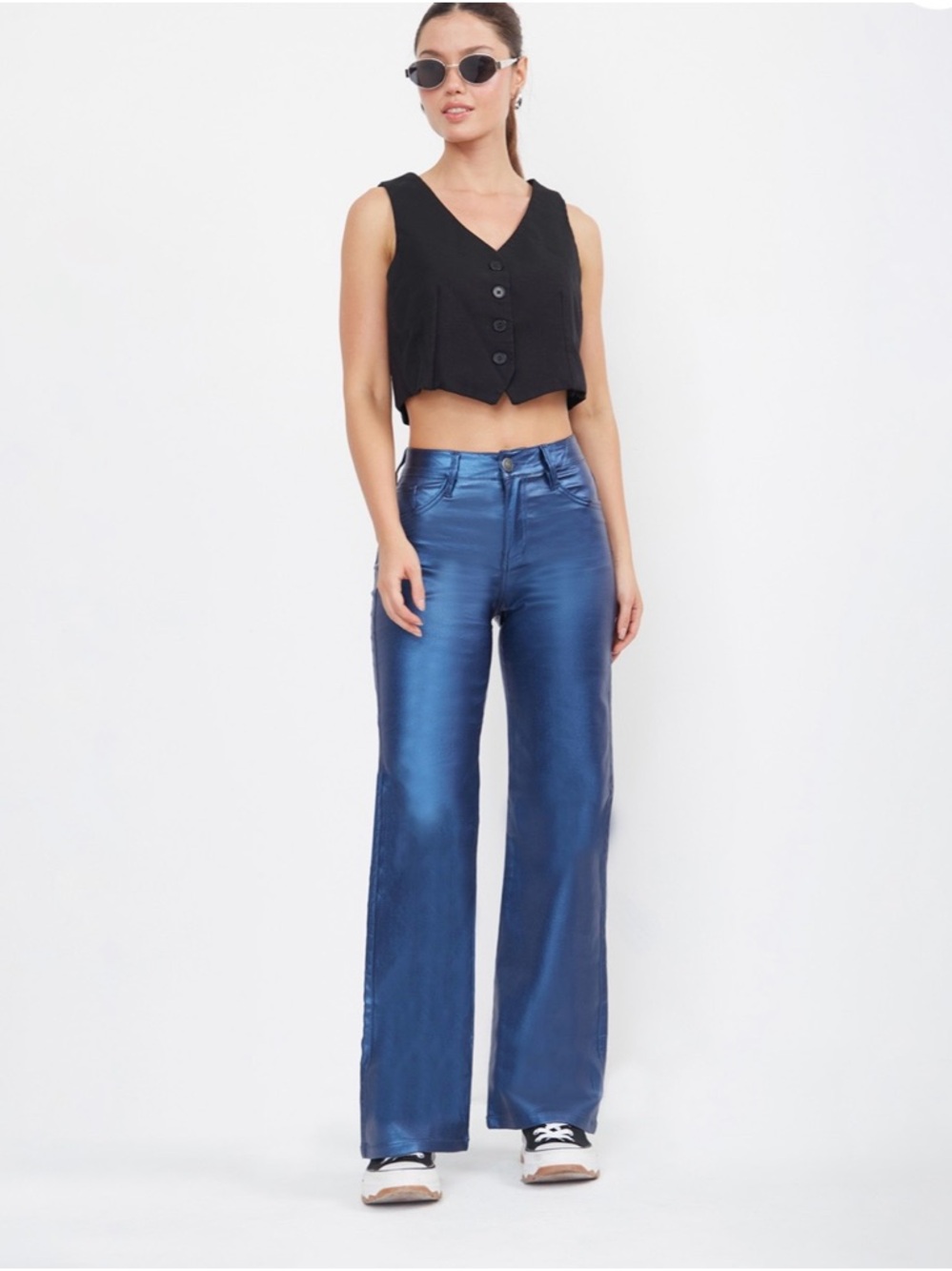 Colombian metallic leather pants - Picture 2 of 3